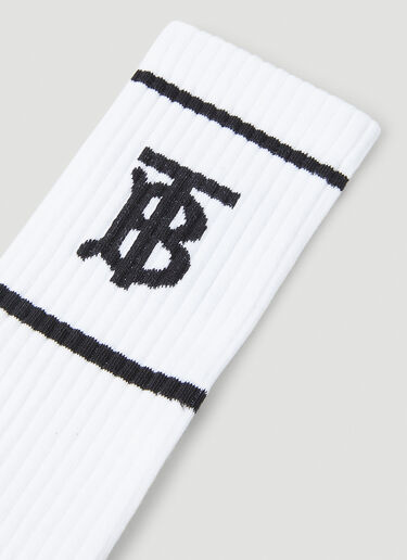 Burberry Logo Intarsia Socks White bur0149108