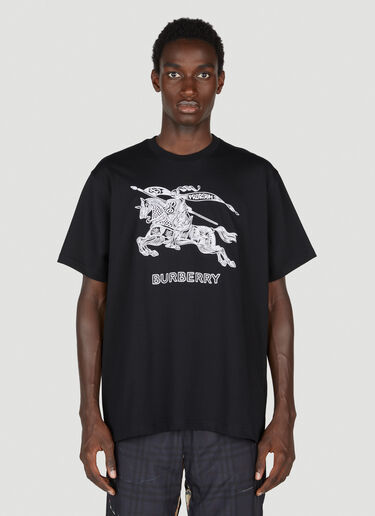 Burberry EKD 刺绣棉质 T 恤 黑色 bur0153027