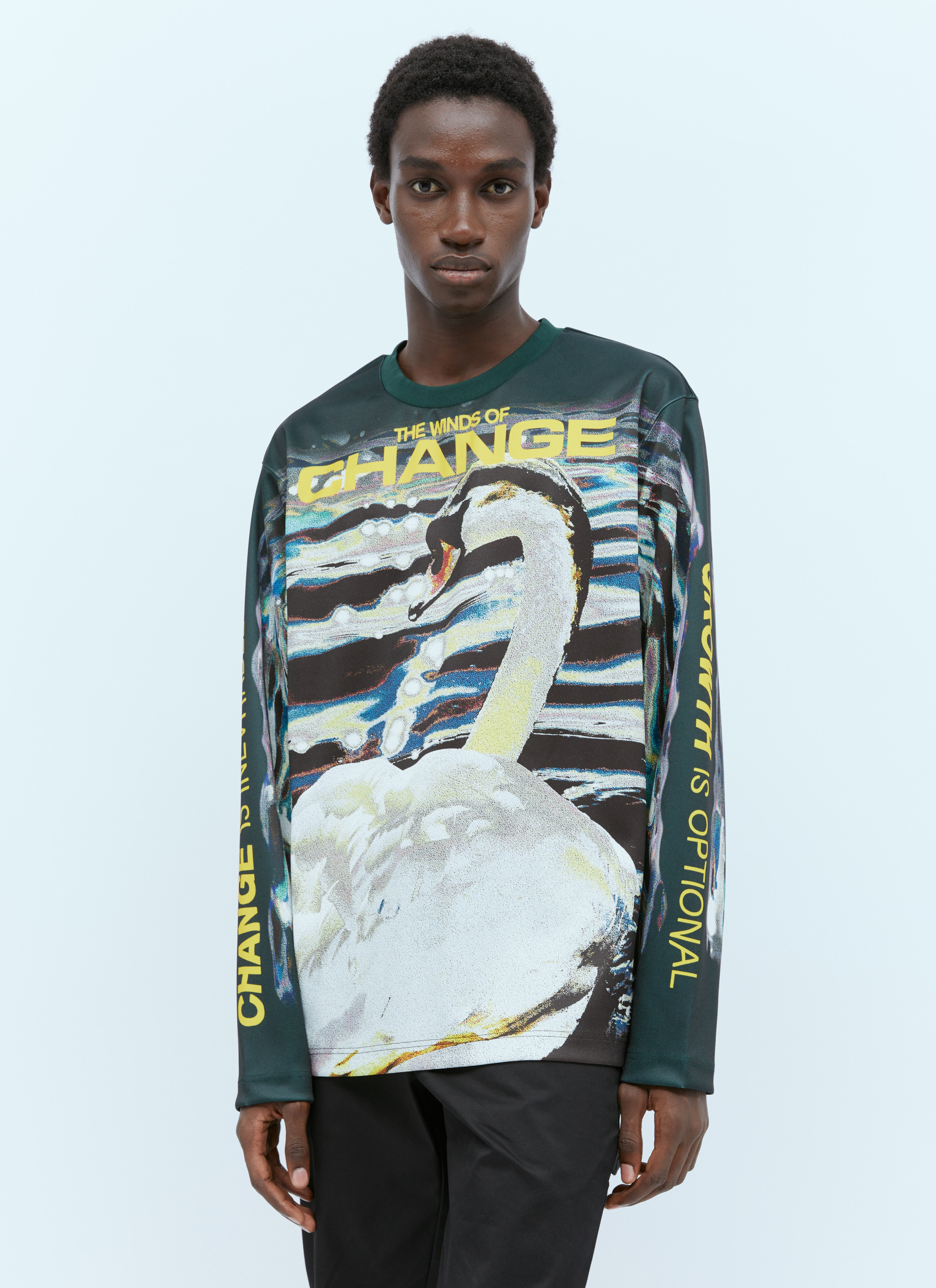Burberry Men's' Swan Print Long Sleeve T-Shirt in Multicolour | LN-CC®
