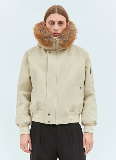 フェイクファーリートリム ボンバージャケット Burberry フェイクファーリートリム ボンバージャケット クリーム bur0157013