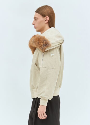フェイクファーリートリム ボンバージャケット Burberry フェイクファーリートリム ボンバージャケット クリーム bur0157013