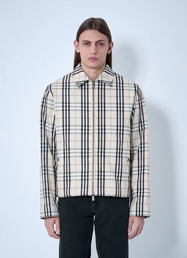 Burberry 체크 면 해링턴 재킷  브라운 bur0159012