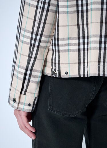 Burberry 체크 면 해링턴 재킷  브라운 bur0159012