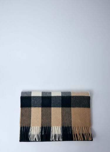 Burberry 格纹羊绒围巾  米色 bur0159023