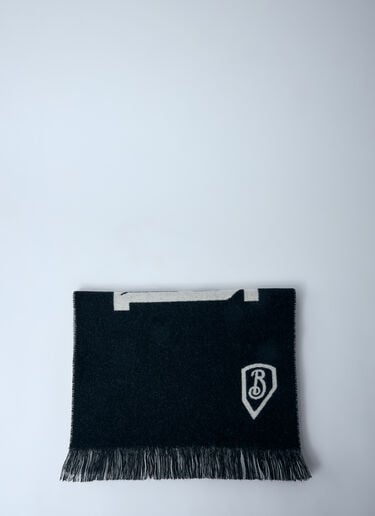 Burberry 徽标羊毛围巾 黑色 bur0159036