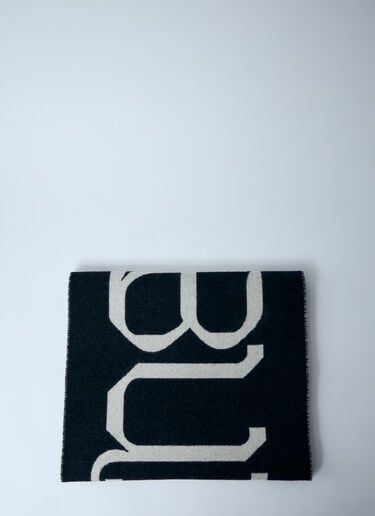 Burberry 徽标羊毛围巾 黑色 bur0159036