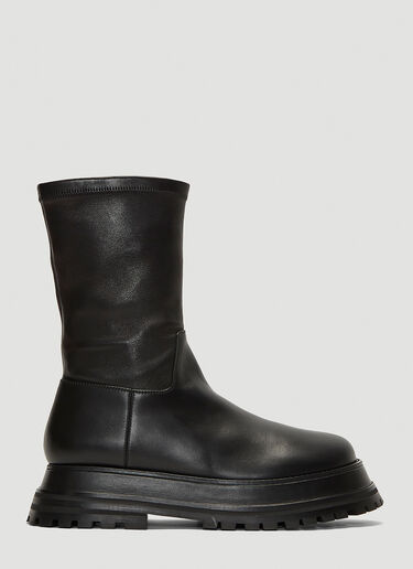 Burberry Hurr Leather Boots Black bur0241077