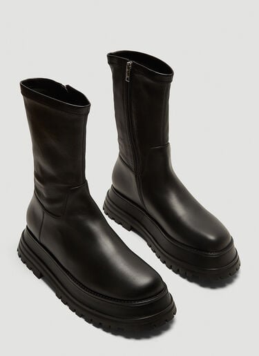 Hurr Leather Boots Burberry Hurr Leather Boots Black bur0241077