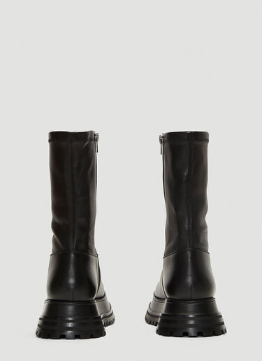 Burberry Hurr Leather Boots Black bur0241077