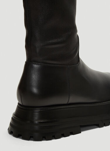 Burberry Hurr Leather Boots Black bur0241077