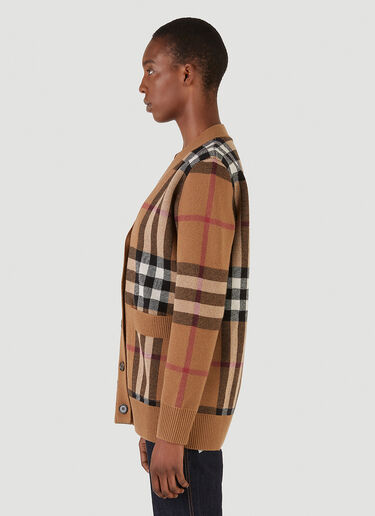 체크 니트 가디건 Burberry 체크 니트 가디건 브라운 bur0245027