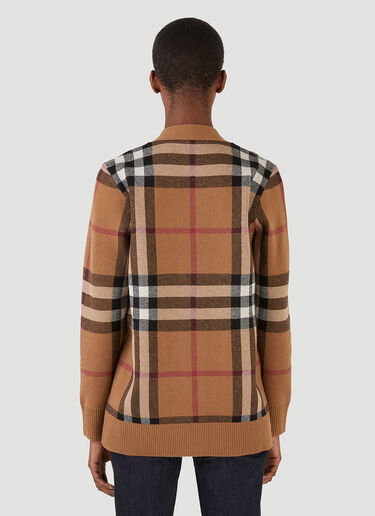 체크 니트 가디건 Burberry 체크 니트 가디건 브라운 bur0245027