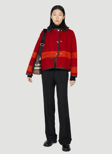 Burberry Aldbury 对比色饰边夹克 红色 bur0251006