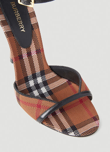 Wendy Check High Heel Sandals Burberry Wendy Check High Heel Sandals Brown bur0252024