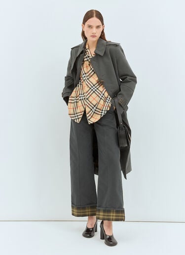 Burberry 格纹真丝睡衣衬衫 米色 bur0257003