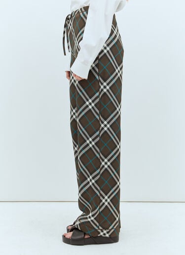 Burberry Check Silk Pants Brown bur0257006