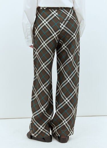 Burberry Check Silk Pants Brown bur0257006