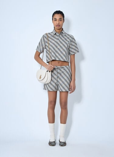 Burberry クロップチェックシャツ  ベージュ bur0259008