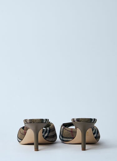 Burberry 格纹高跟穆勒鞋  灰色 bur0259016
