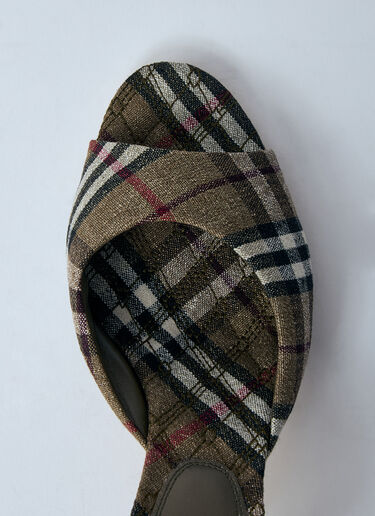 格纹高跟穆勒鞋 Burberry 格纹高跟穆勒鞋 灰色 bur0259016