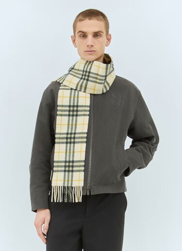 Narrow Check Cashmere Scarf Burberry Narrow Check Cashmere Scarf Beige bur0358001