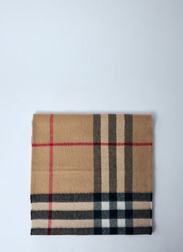 Burberry Giant Check Cashmere Scarf Beige bur0359001