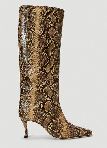Stevie Snake-Print Boots by Far Stevie Snake-Print Boots Brown byf0241004