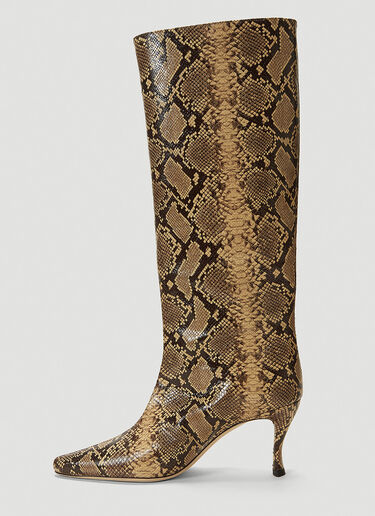 Stevie Snake-Print Boots by Far Stevie Snake-Print Boots Brown byf0241004