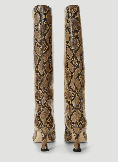 Stevie Snake-Print Boots by Far Stevie Snake-Print Boots Brown byf0241004