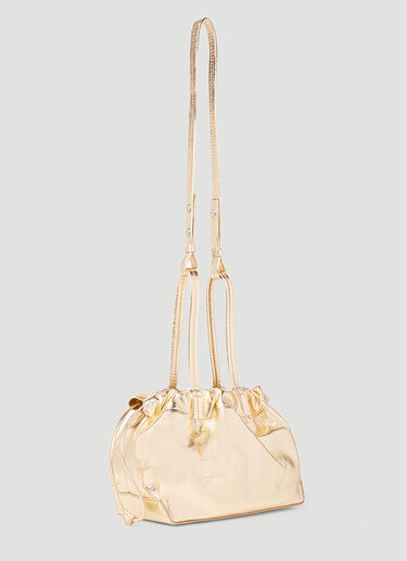 BY FAR Malmo Parchment Metallic Leather Shoulder Bag Gold byf0252019