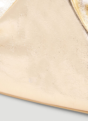 BY FAR Malmo Parchment Metallic Leather Shoulder Bag Gold byf0252019