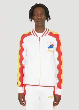 Casablanca Knit Wave Track Jacket White cbl0147008