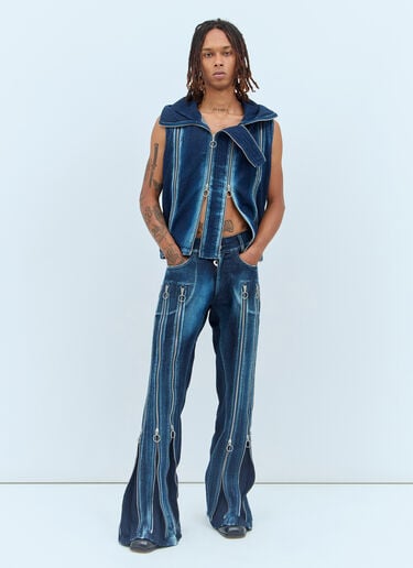 Adjustable-Fit Zip Jeans Charlie Constantinou Adjustable-Fit Zip Jeans Blue cco0156003