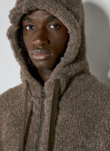 Fluffy Knit Hooded Zip-Up Sweatshirt Comme des Garçons Homme Fluffy Knit Hooded Zip-Up Sweatshirt Brown cdh0154005