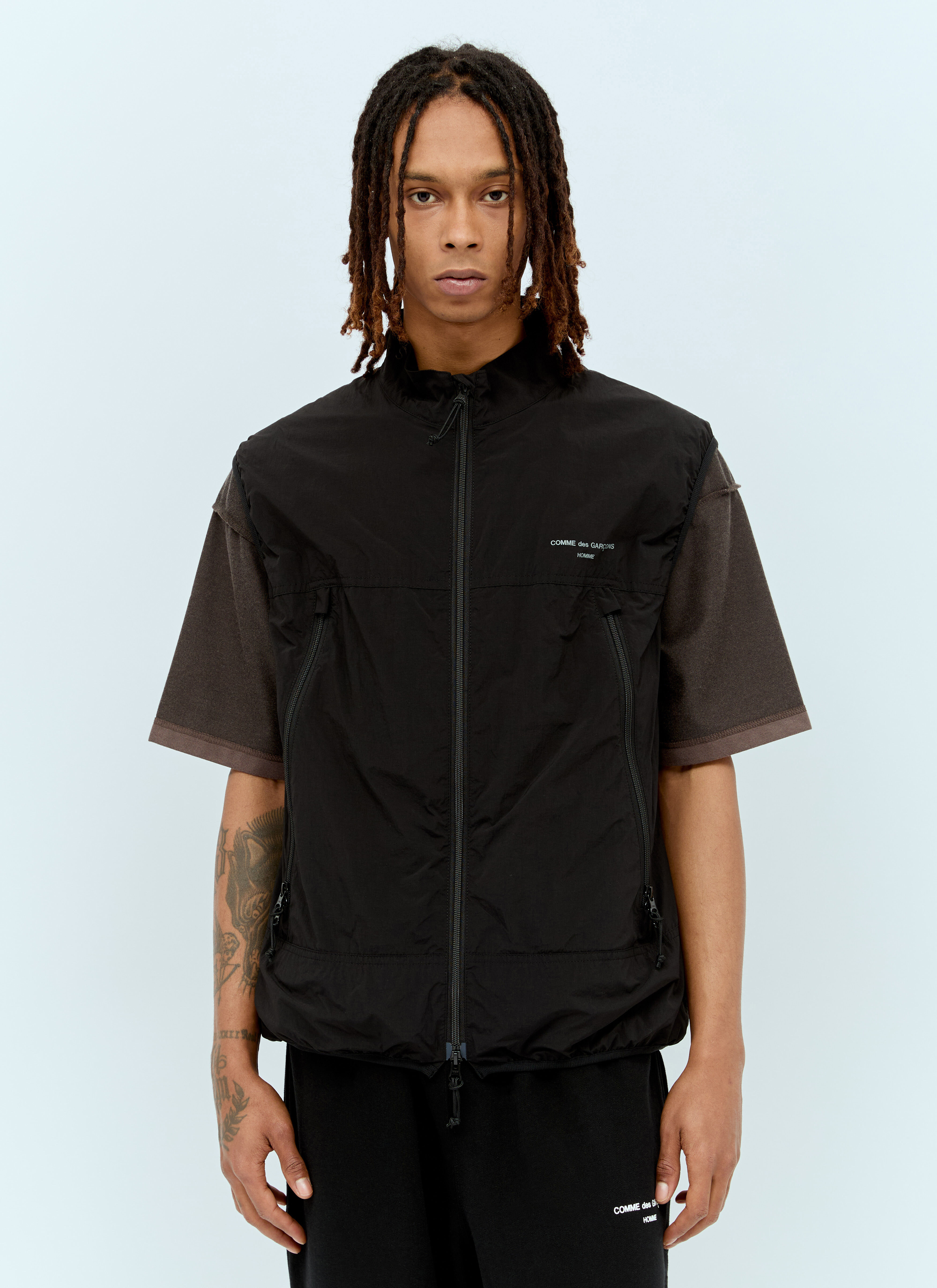 日本最大の Comme in Vest Ripstop Print Logo Men's' Homme Garçons des ジャケット・アウター