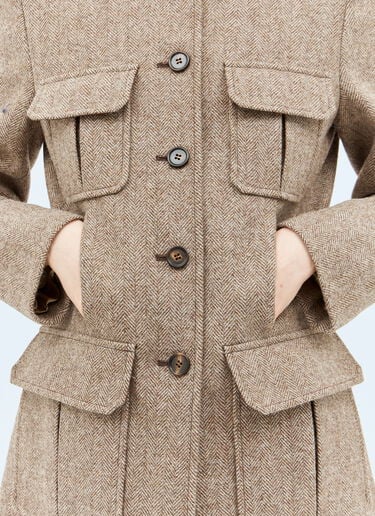 Long Officer Jacket Chloé Long Officer Jacket Brown chl0258002