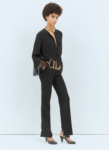 Chloé 칼라리스 플루이드 블라우스 블랙 chl0258008