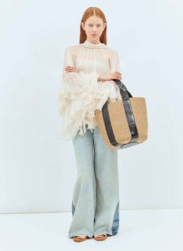 Large Woody Basket Tote Chloé Large Woody Basket Tote Beige chl0258029