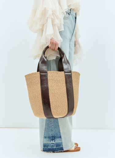 Chloé Large Woody Basket Tote Beige chl0258030
