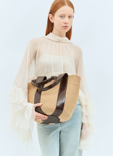 Large Woody Basket Tote Chloé Large Woody Basket Tote Beige chl0258030