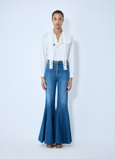 Chloé 刺繍入りラヴァリエシャツ ホワイト chl0259007