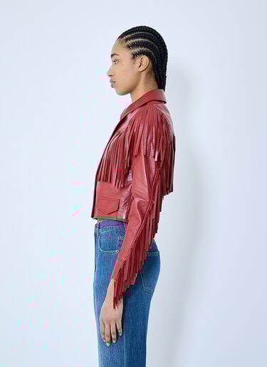フリンジ付きレザージャケット Chloé フリンジ付きレザージャケット レッド chl0259019