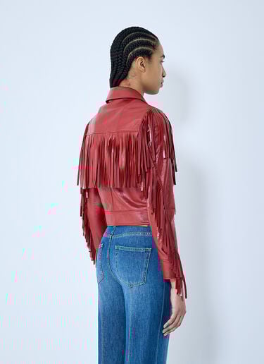 フリンジ付きレザージャケット Chloé フリンジ付きレザージャケット レッド chl0259019