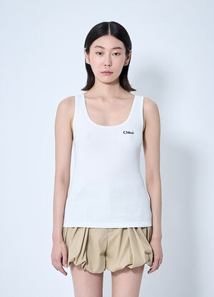 Chloé 로고 모티프 탱크탑  화이트 chl0260007