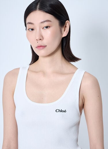 Chloé Logo Motif Tank Top White chl0260007
