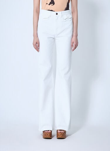 Chloé 牛仔喇叭裤  白色 chl0260010