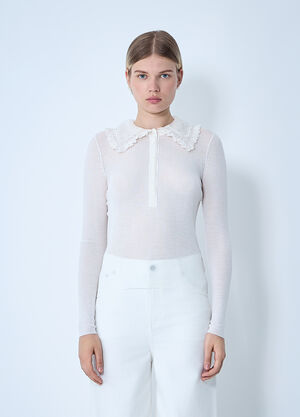 Chloé Collared Henley Top White chl0261003
