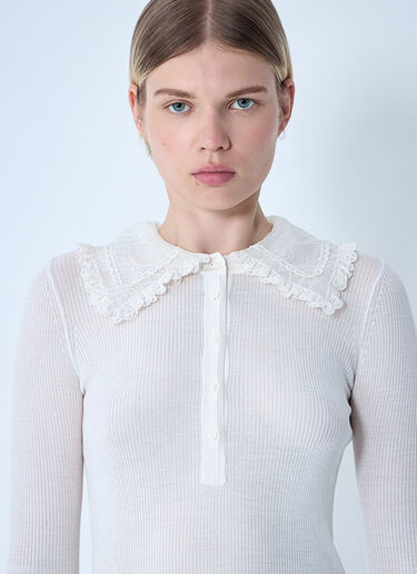Collared Henley Top Chloé Collared Henley Top White chl0261003