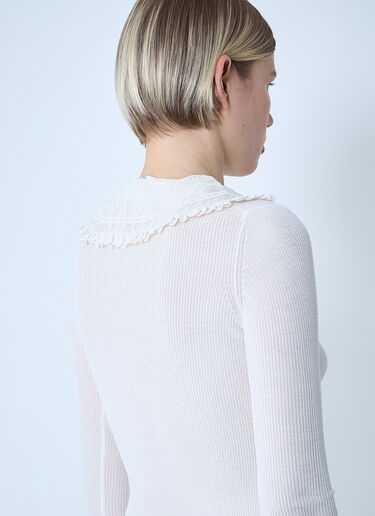 Collared Henley Top Chloé Collared Henley Top White chl0261003