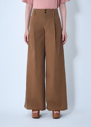 Chloé Cotton Canvas Pants Brown chl0261008